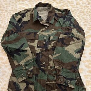 Camouflage Button-Up Jacket